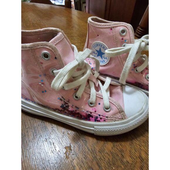 Girls Encapsulated Glitter Pink Chucks Converse SZ 12 Girls Sneakers Lace Up - Picture 1 of 5